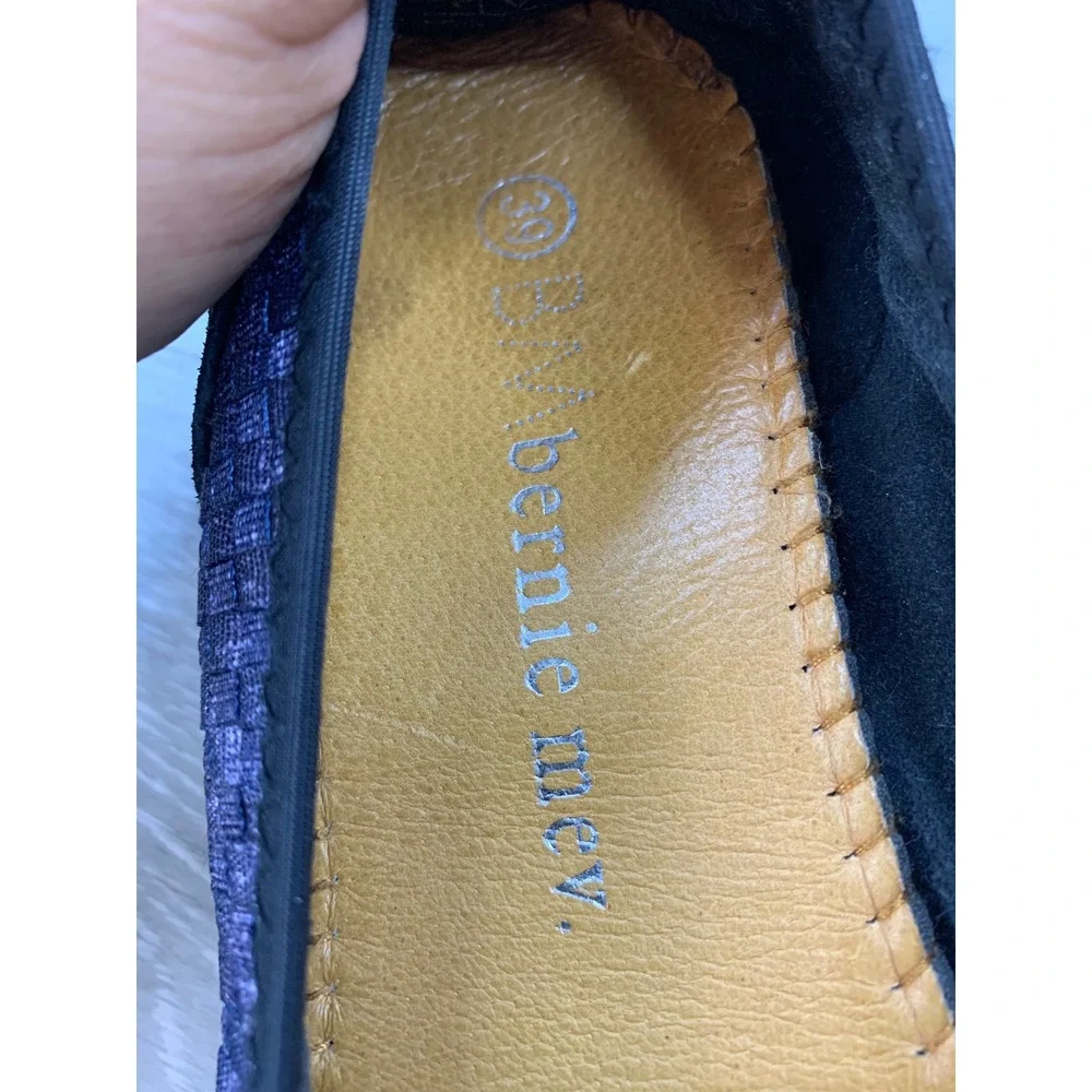 Bernie Mev Catwalk Women's Blue Elastic Flats Suede Toe Cap Comfort Shoes